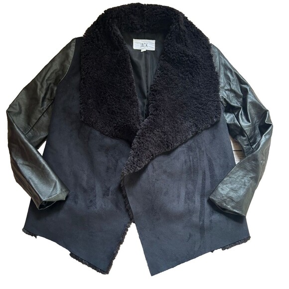 JACK Jackets & Blazers - Women's Jack Black Faux Leather Suede Fleece Open Front Jacket Size S